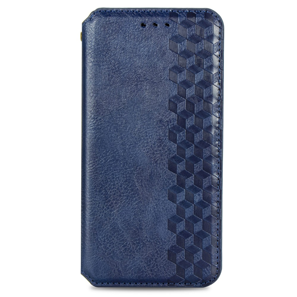 Wallet Stand Design Fashion Rhombus Texture PU Leather Auto-absorbed Case for Samsung Galaxy A51 4G SM-A515 - Blue-3