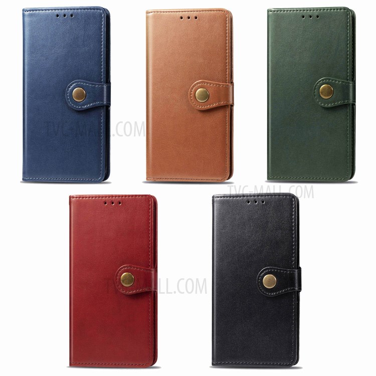 Solid Color Leather Phone Case Shell with Wallet Stand Design for Samsung Galaxy A51 5G SM-A516 - Black-10