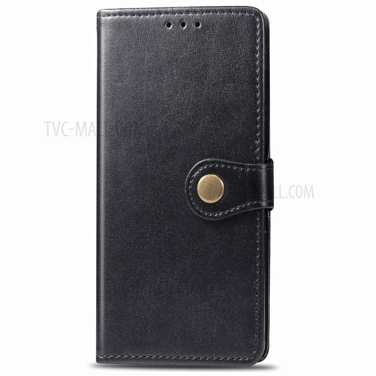Solid Color Leather Phone Case Shell with Wallet Stand Design for Samsung Galaxy A51 5G SM-A516 - Black-2