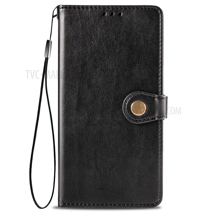 Solid Color Leather Wallet Phone Stand Case Shell for Samsung Galaxy A42 5G - Black-10