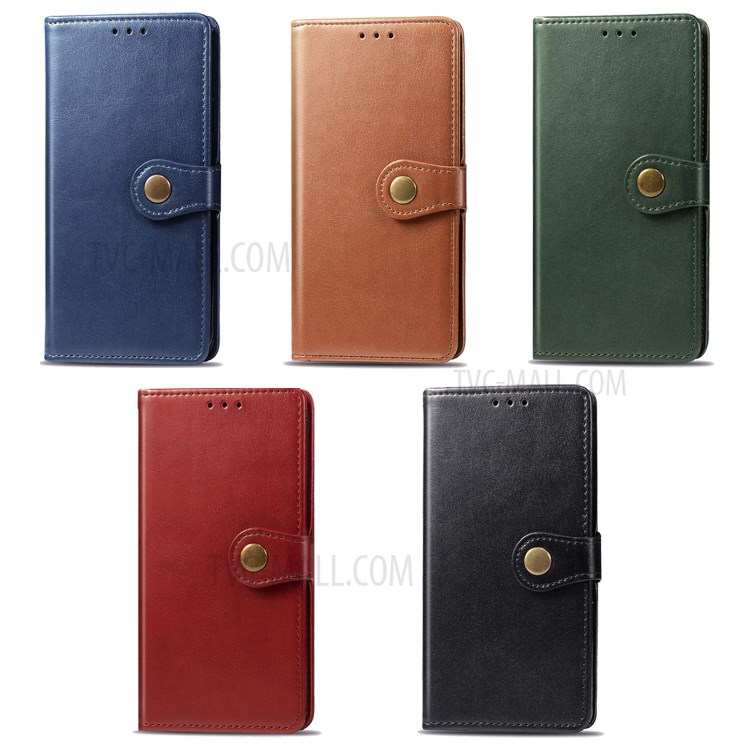 Solid Color Leather Wallet Phone Stand Case Shell for Samsung Galaxy A42 5G - Black-11