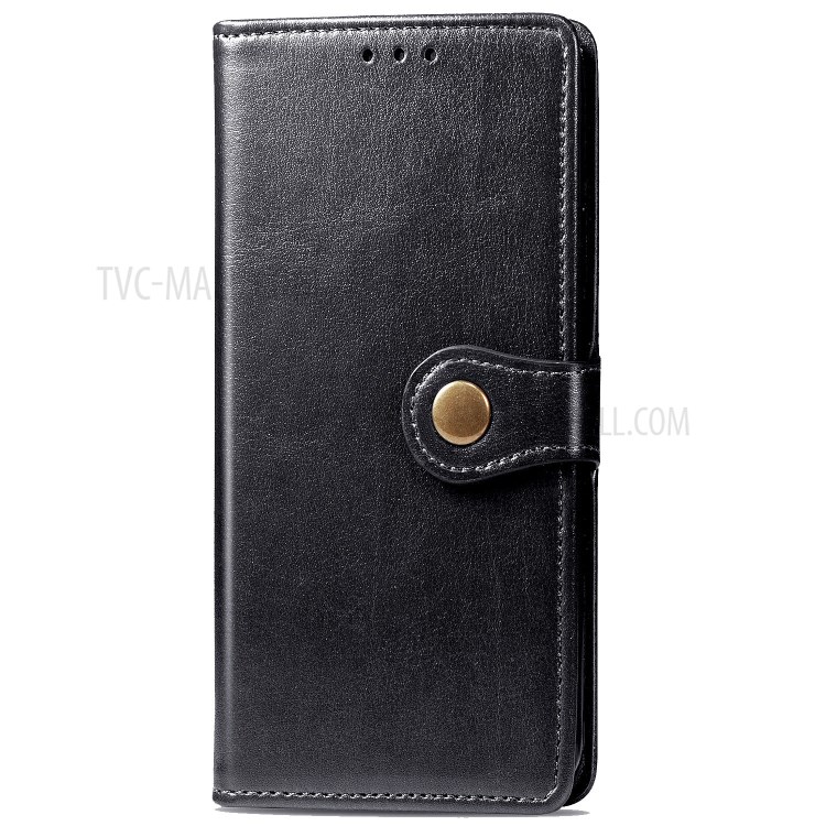 Solid Color Leather Wallet Phone Stand Case Shell for Samsung Galaxy A42 5G - Black-3