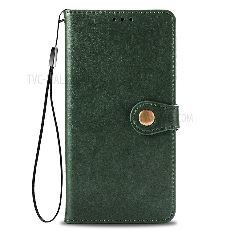 Solid Color Leather Wallet Phone Stand Case Shell for Samsung Galaxy A42 5G - Blackish Green-10