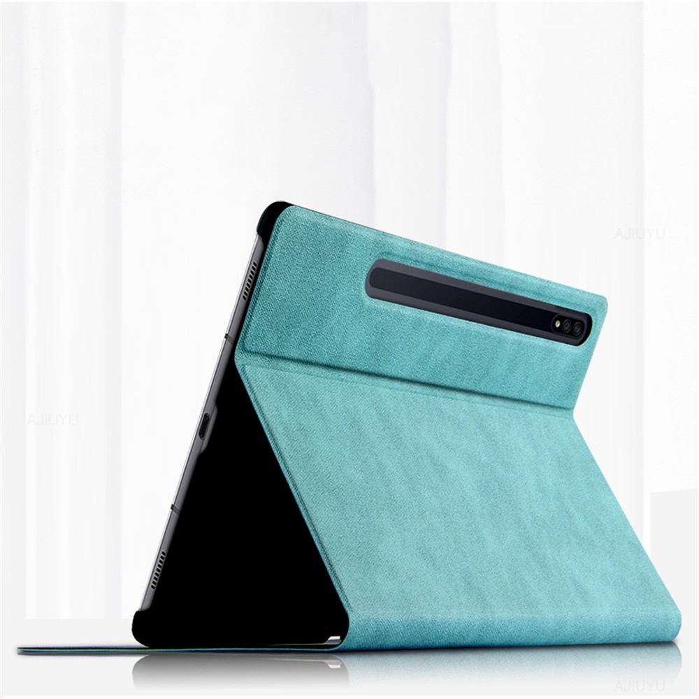 Patrón de Ciervos PU Cuero PC Pat Capeta de Carcasa de la Tableta Para Samsung Galaxy Tab S7 Más 12.4 Pulgadas/tab S7 Fe/tab S8+ - Azul