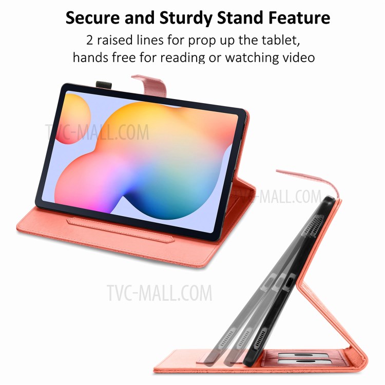 Mandala Pattern Imprinting Leather Card Slots Design Tablet Protective Shell with Stand for Samsung Galaxy Tab A7 10.4 (2020) T505/T500 - Orange-11