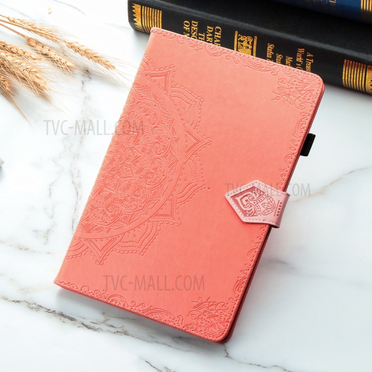 Mandala Pattern Imprinting Leather Card Slots Design Tablet Protective Shell with Stand for Samsung Galaxy Tab A7 10.4 (2020) T505/T500 - Orange-12