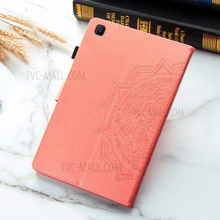 Mandala Pattern Imprinting Leather Card Slots Design Tablet Protective Shell with Stand for Samsung Galaxy Tab A7 10.4 (2020) T505/T500 - Orange-13