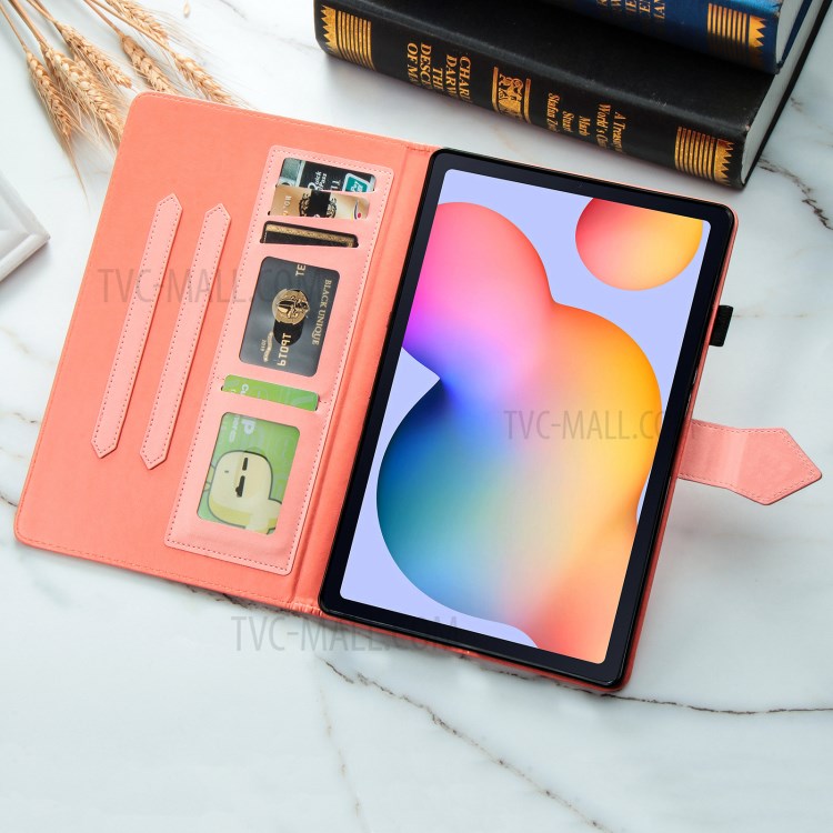 Mandala Pattern Imprinting Leather Card Slots Design Tablet Protective Shell with Stand for Samsung Galaxy Tab A7 10.4 (2020) T505/T500 - Orange-14