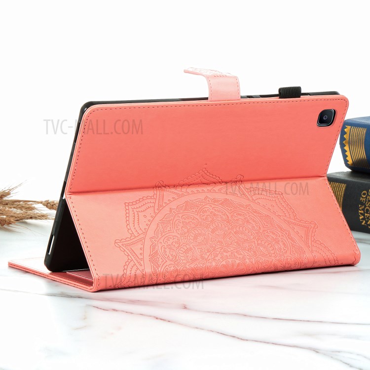 Mandala Pattern Imprinting Leather Card Slots Design Tablet Protective Shell with Stand for Samsung Galaxy Tab A7 10.4 (2020) T505/T500 - Orange-16