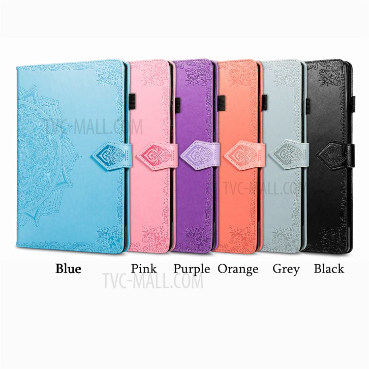 Mandala Pattern Imprinting Leather Card Slots Design Tablet Protective Shell with Stand for Samsung Galaxy Tab A7 10.4 (2020) T505/T500 - Orange-18