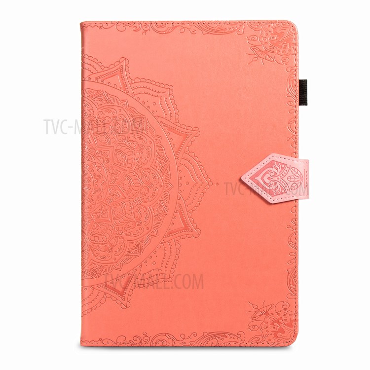 Mandala Pattern Imprinting Leather Card Slots Design Tablet Protective Shell with Stand for Samsung Galaxy Tab A7 10.4 (2020) T505/T500 - Orange-2