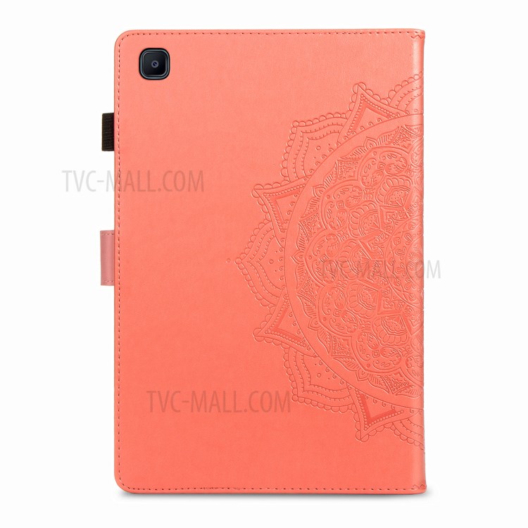 Mandala Pattern Imprinting Leather Card Slots Design Tablet Protective Shell with Stand for Samsung Galaxy Tab A7 10.4 (2020) T505/T500 - Orange-3