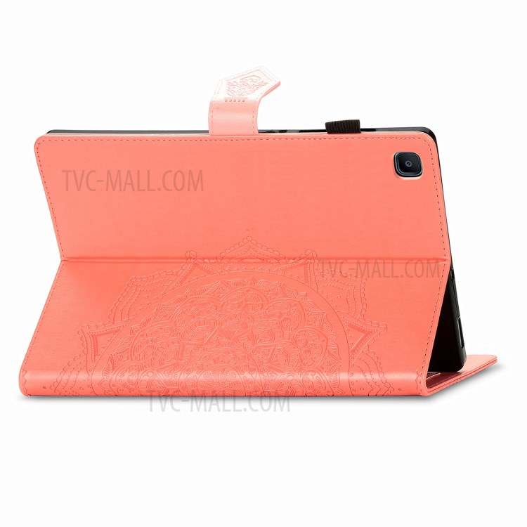 Mandala Pattern Imprinting Leather Card Slots Design Tablet Protective Shell with Stand for Samsung Galaxy Tab A7 10.4 (2020) T505/T500 - Orange-6