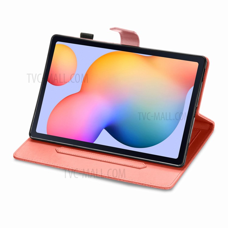Mandala Pattern Imprinting Leather Card Slots Design Tablet Protective Shell with Stand for Samsung Galaxy Tab A7 10.4 (2020) T505/T500 - Orange-7
