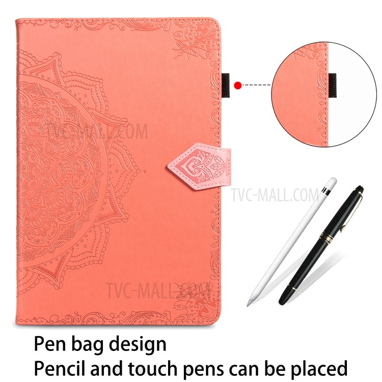 Mandala Pattern Imprinting Leather Card Slots Design Tablet Protective Shell with Stand for Samsung Galaxy Tab A7 10.4 (2020) T505/T500 - Orange-8