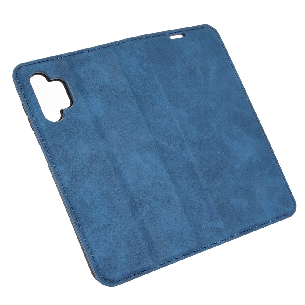 Skin-Touch Auto-absorbed Leather Cover with Wallet Stand for Samsung Galaxy A32 5G Case - Blue-6