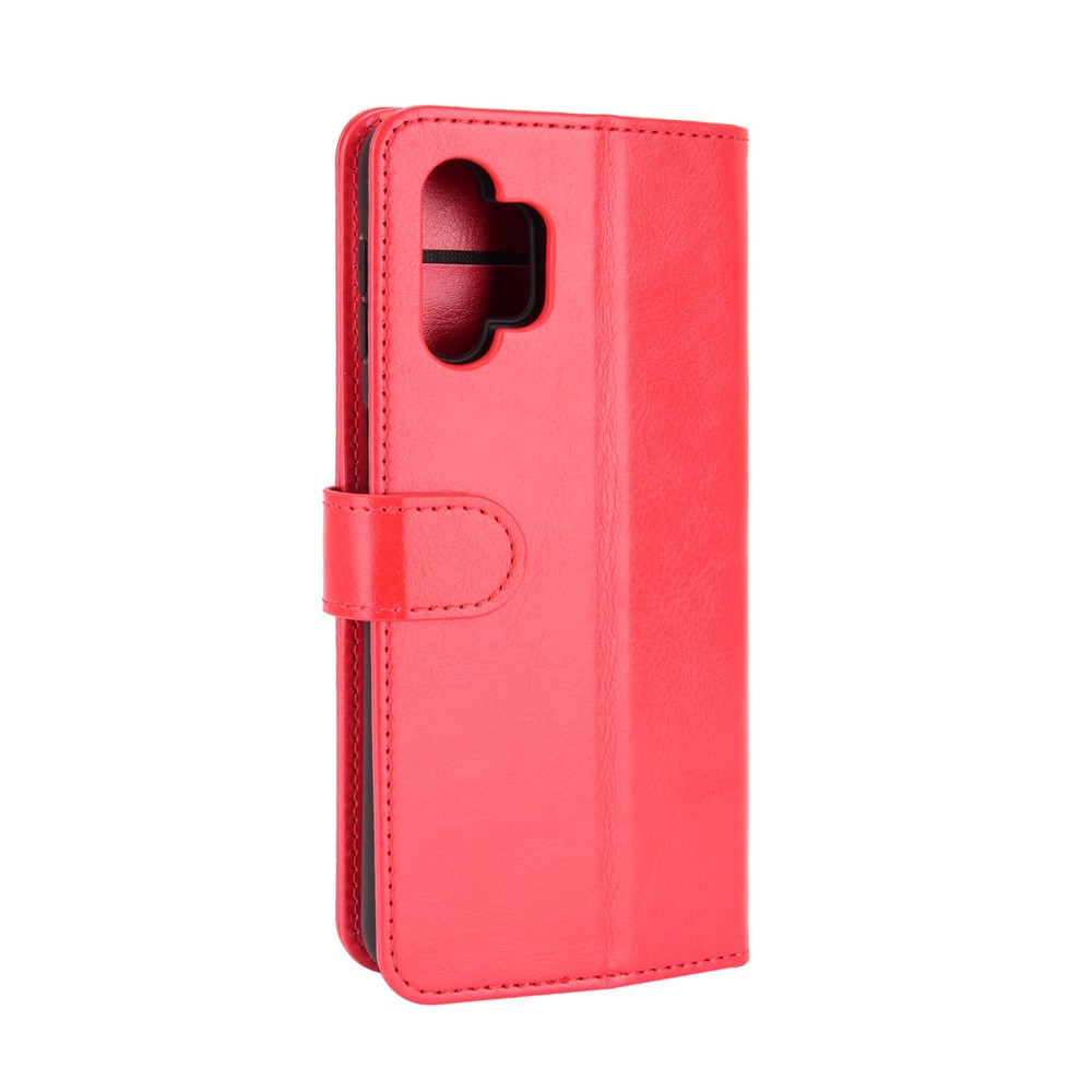 Wallet Design Crazy Horse Texture Leather Cover Stand Case for Samsung Galaxy A32 5G - Red-7
