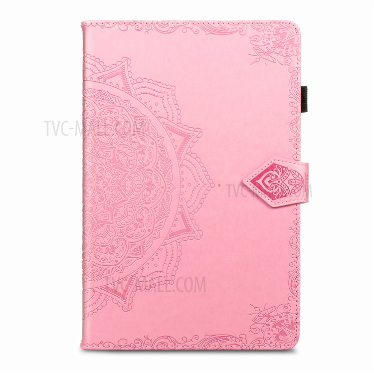 Imprint Mandala Pattern Leather Card Slots Tablet Protective Shell with Stand Design for Samsung Galaxy Tab S7 T870/T875/T876B - Pink-2