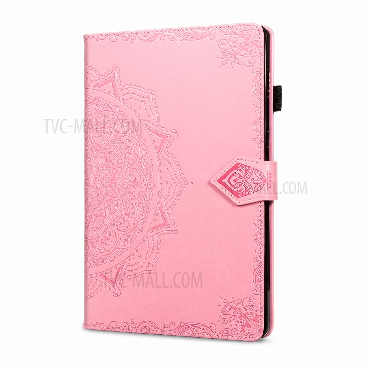 Imprint Mandala Pattern Leather Card Slots Tablet Protective Shell with Stand Design for Samsung Galaxy Tab S7 T870/T875/T876B - Pink-4