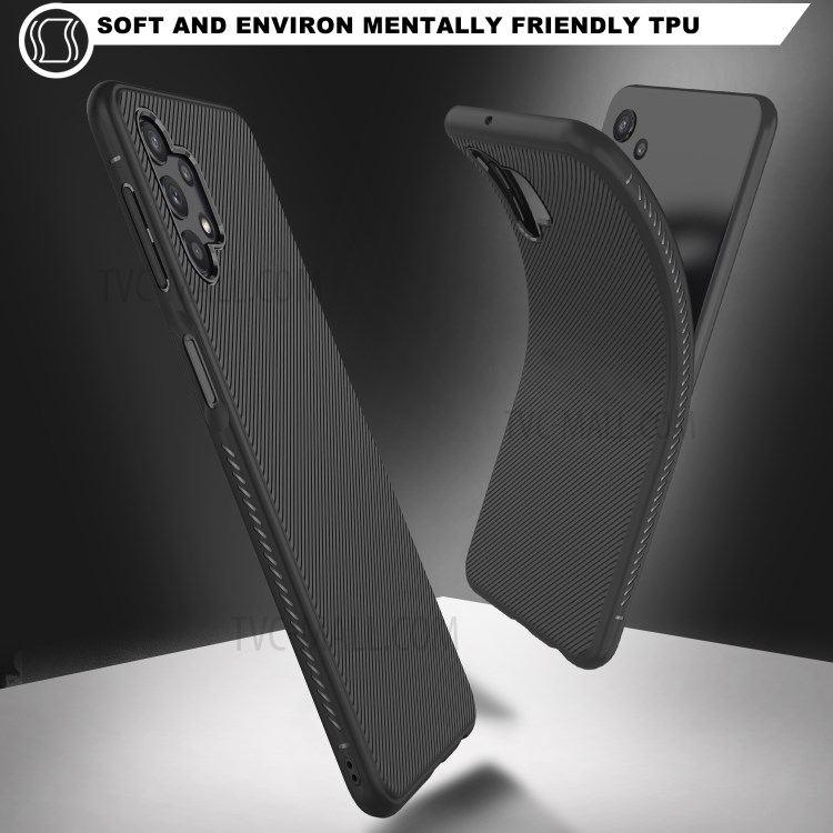 Jazz Series Twill Texture Flexible Super Slim Thicken TPU Case for Samsung Galaxy A32 5G - Black-3