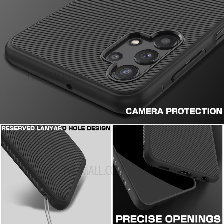 Jazz Series Twill Texture Flexible Super Slim Thicken TPU Case for Samsung Galaxy A32 5G - Black-4