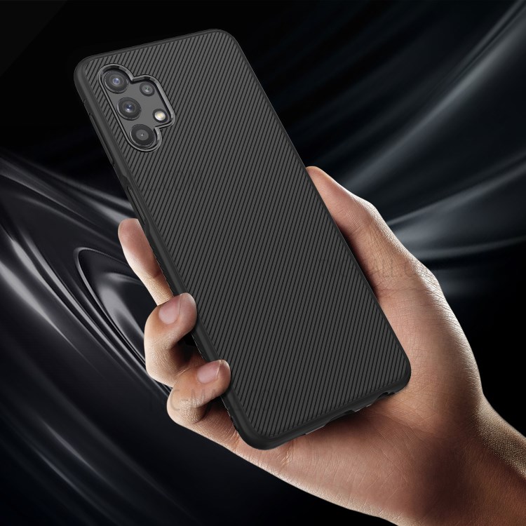 Jazz Series Twill Texture Flexible Super Slim Thicken TPU Case for Samsung Galaxy A32 5G - Black-5