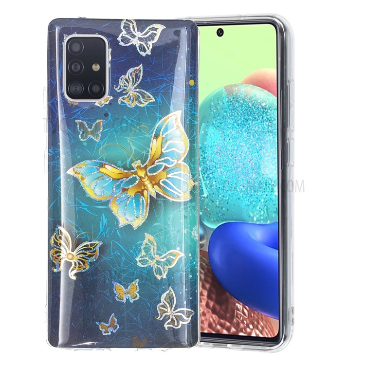 IMD Electroplating Marble Pattern Printing Soft TPU Cover Case for Samsung Galaxy A71 5G SM-A716 - Butterfly-2
