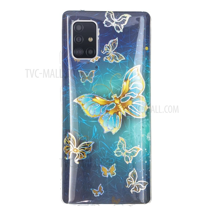 IMD Electroplating Marble Pattern Printing Soft TPU Cover Case for Samsung Galaxy A71 5G SM-A716 - Butterfly-3