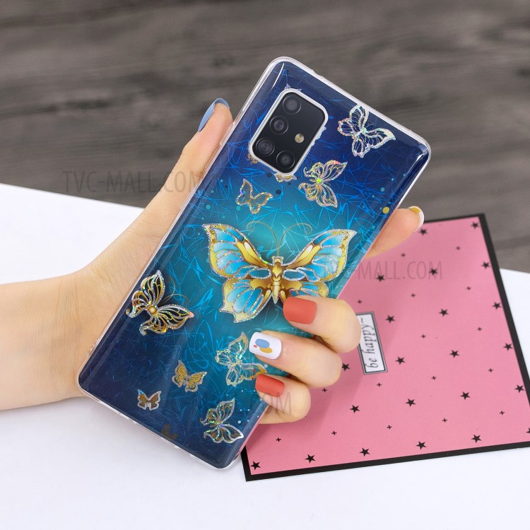 IMD Electroplating Marble Pattern Printing Soft TPU Cover Case for Samsung Galaxy A71 5G SM-A716 - Butterfly-5