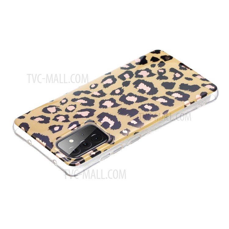 Flexible TPU Cover Case with Electroplating IMD Marble Pattern for Samsung Galaxy A72 4G/5G - Leopard-4