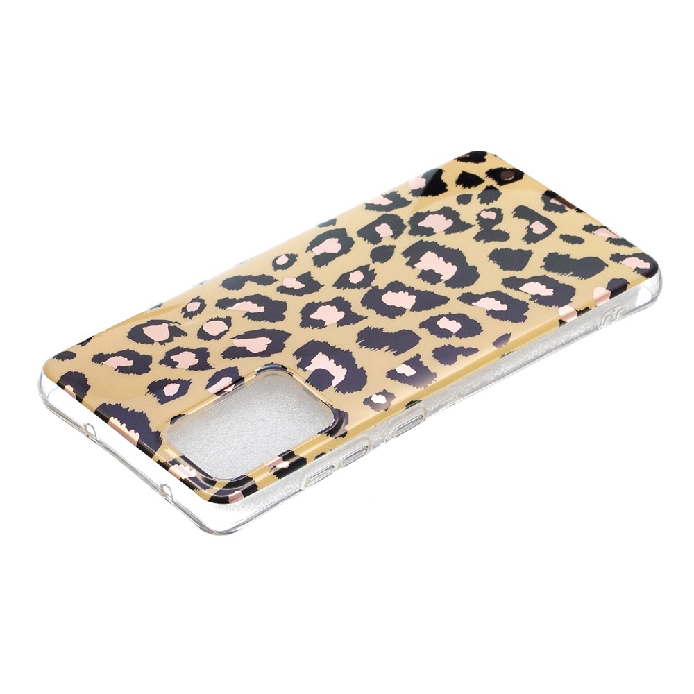 Anti-Drop Flexible TPU Cover Case with Electroplating IMD Marble Pattern for Samsung Galaxy A52 5G / A52 4G - Leopard-2