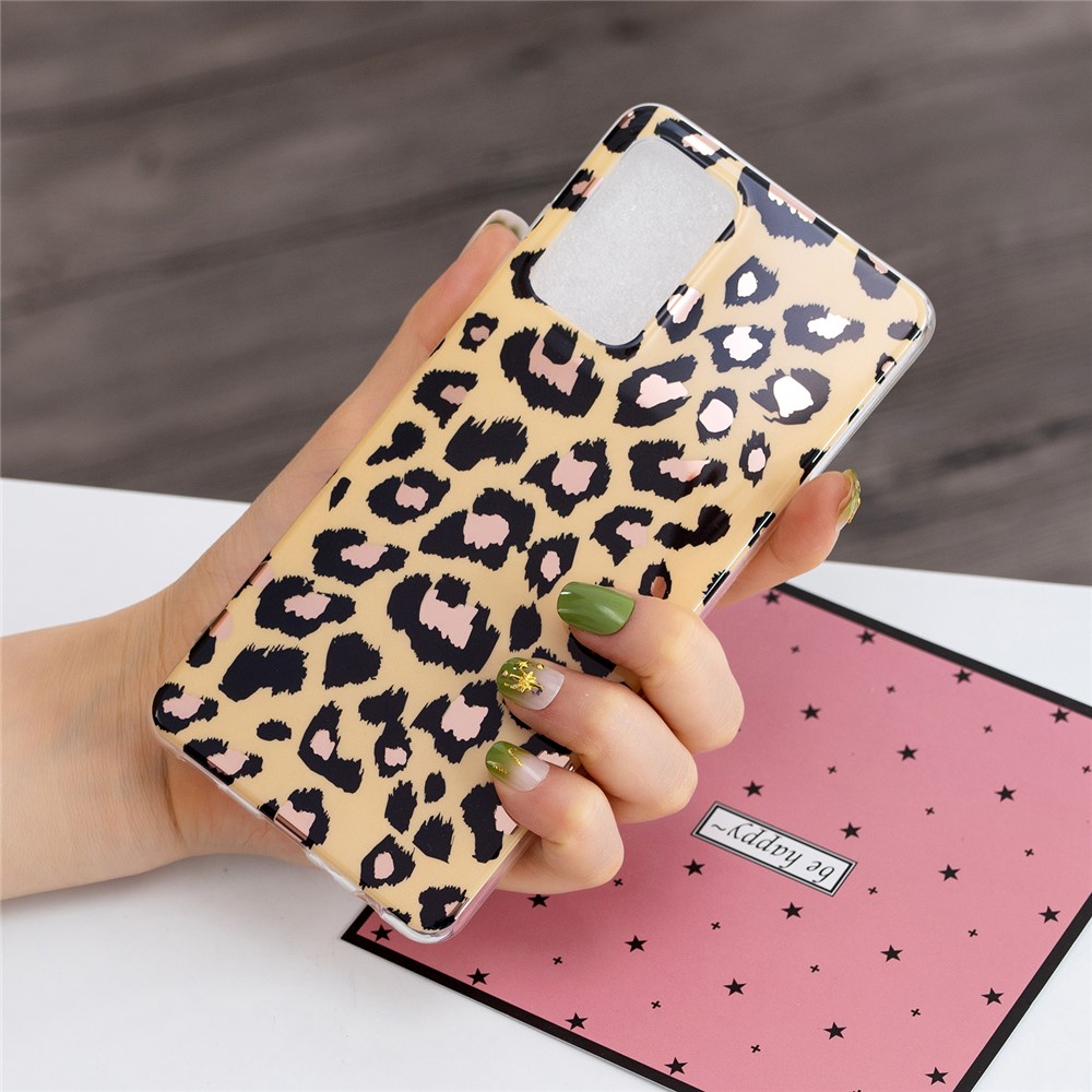 Anti-Drop Flexible TPU Cover Case with Electroplating IMD Marble Pattern for Samsung Galaxy A52 5G / A52 4G - Leopard-3