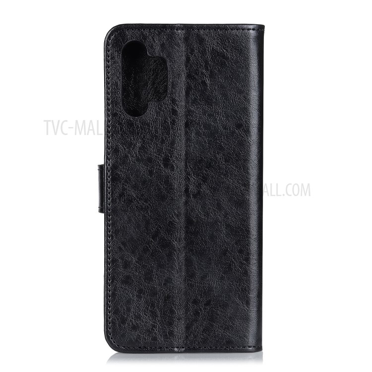Crazy Horse Texture Leather Shell Wallet Stand Phone Covering for Samsung Galaxy A32 5G - Black-3