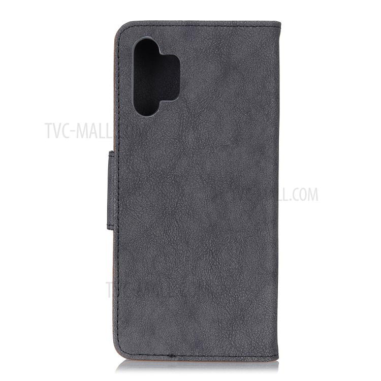 Retro Style Split Leather Wallet Phone Case Stand Design for Samsung Galaxy A32 4G - Grey-3