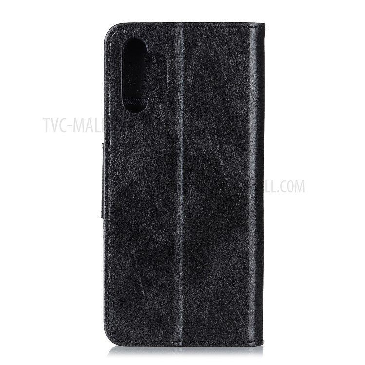 Crazy Horse Texture Folio Flip Wallet Design PU Leather Stand Protector Cover for Samsung Galaxy A32 4G (EU Version) - Black-3