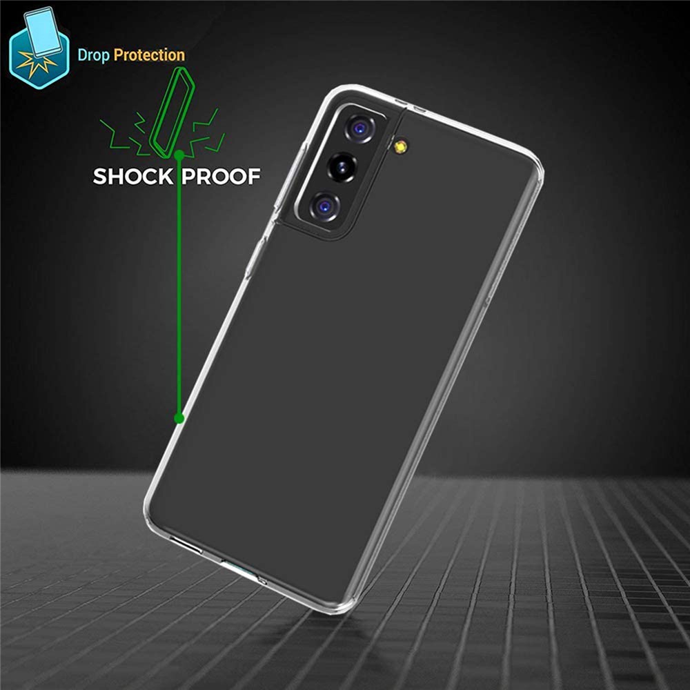 Anti-fingerprint Clear Soft TPU Phone Case Shell for Samsung Galaxy S21 5G-3