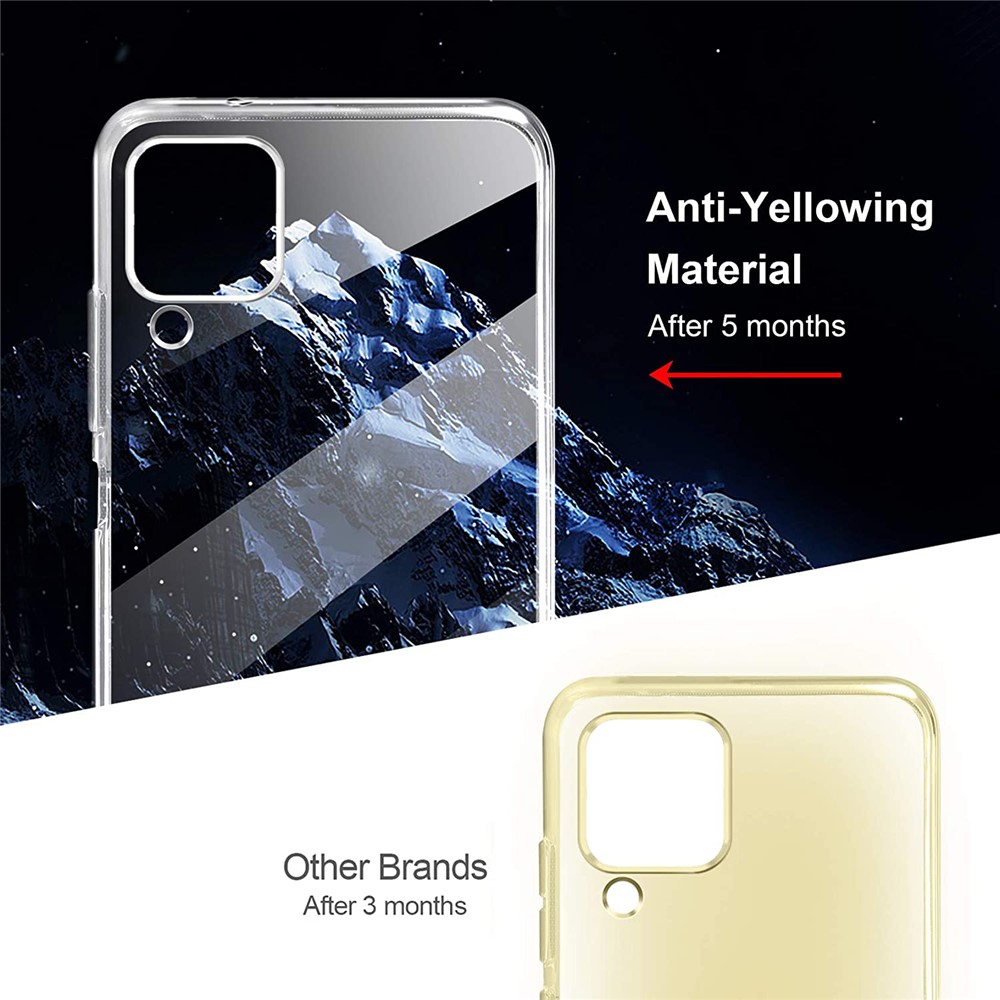 Para a Caixa de Telefone Samsung Galaxy A12 TPU Com Protetor de Tela de Vidro Temperado Tampa de Choque Transparente à Prova de Choque