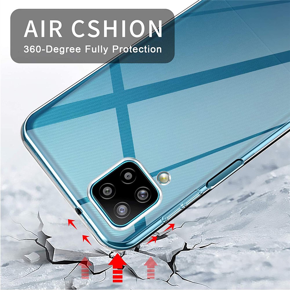 Para Samsung Galaxy A12 TPU Telephip Con Protector de Pantalla de Vidrio Templado Cubierta Transparente a Prueba de Choques Transparentes