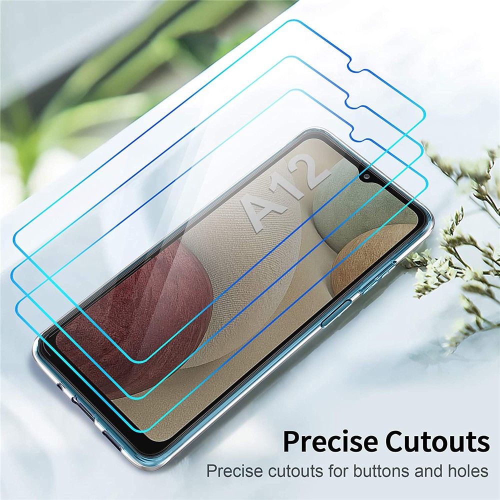 Para Samsung Galaxy A12 TPU Telephip Con Protector de Pantalla de Vidrio Templado Cubierta Transparente a Prueba de Choques Transparentes