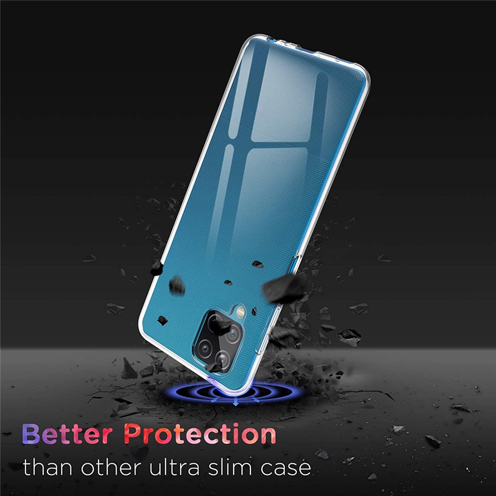 Anti-fingerprint Clear Soft TPU Phone Case Shell for Samsung Galaxy A12-3