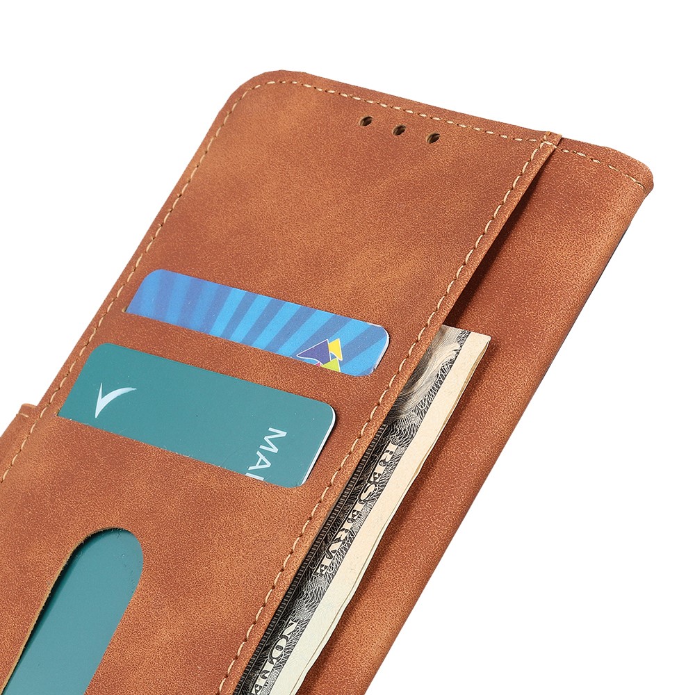 Khazneh Wallet Design Phone Hülle Für Samsung Galaxy A32 4G, Retro -style -leder -schockflip -abdeckung Mit Ständer - Braun