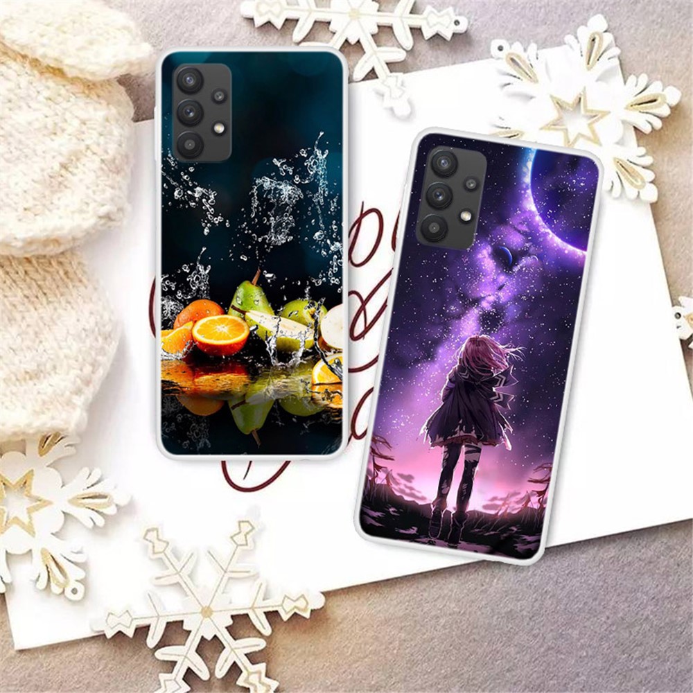 Flexible TPU Cell Phone Soft Case with Stylish Pattern Printing for Samsung Galaxy A32 5G - Planet-2