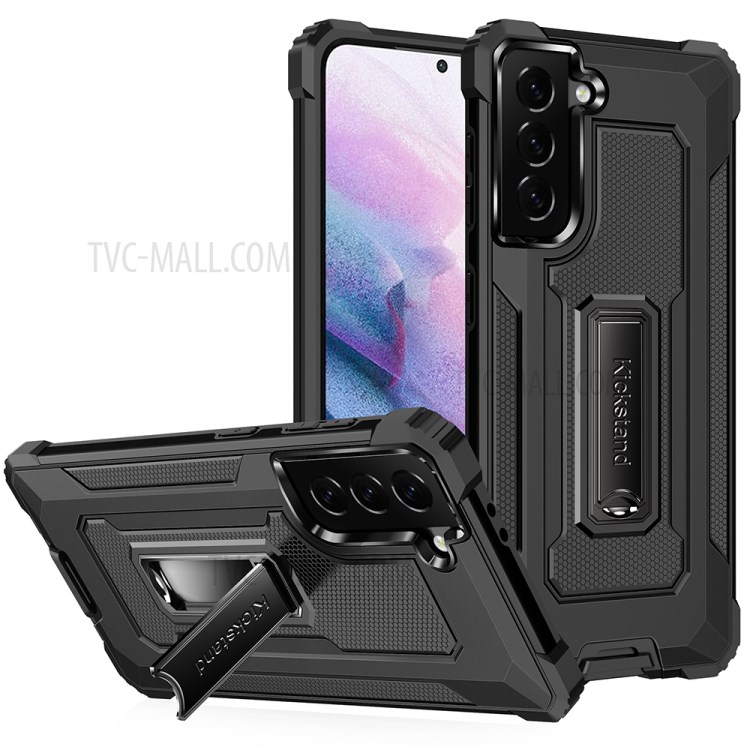 Jazz Series Shock-proof Full Protection Hybrid Phone Cover Case forSamsung Galaxy S21 Plus 5G - Black-1