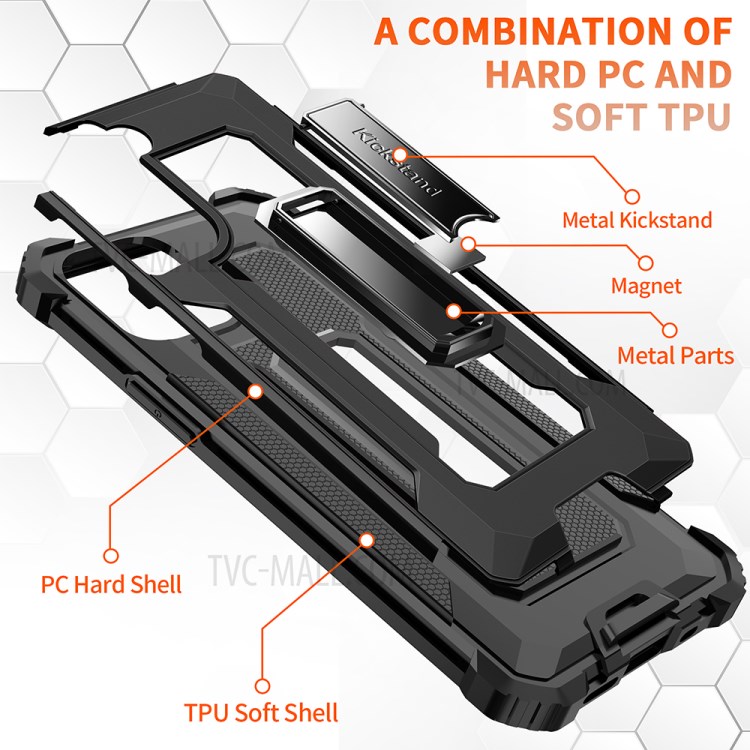 Jazz Series Shock-proof Full Protection Hybrid Phone Cover Case forSamsung Galaxy S21 Plus 5G - Black-2