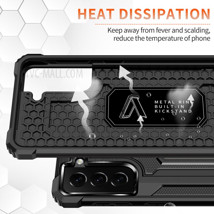 Jazz Series Shock-proof Full Protection Hybrid Phone Cover Case forSamsung Galaxy S21 Plus 5G - Black-3