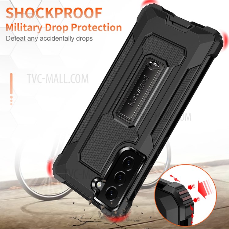 Jazz Series Shock-proof Full Protection Hybrid Phone Cover Case forSamsung Galaxy S21 Plus 5G - Black-4