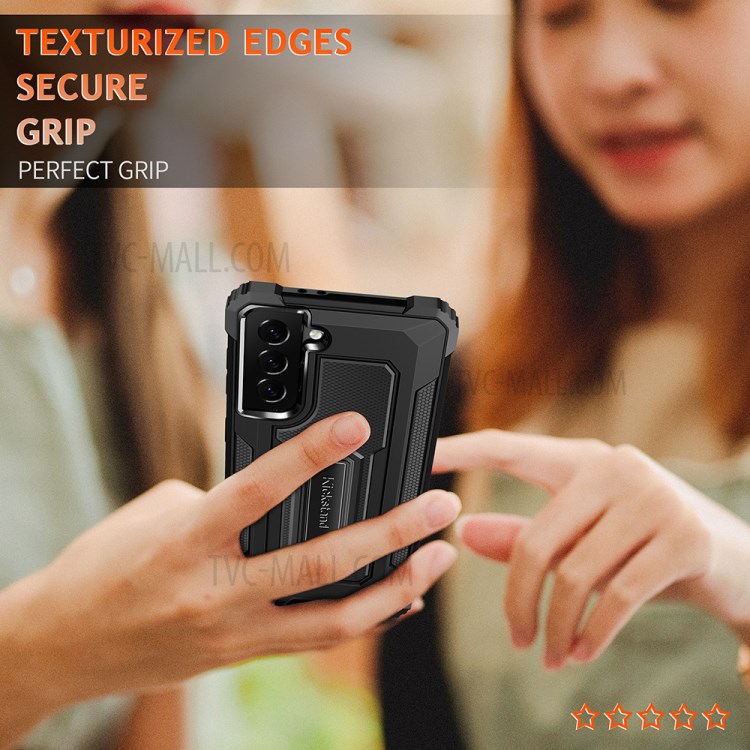 Jazz Series Shock-proof Full Protection Hybrid Phone Cover Case forSamsung Galaxy S21 Plus 5G - Black-5
