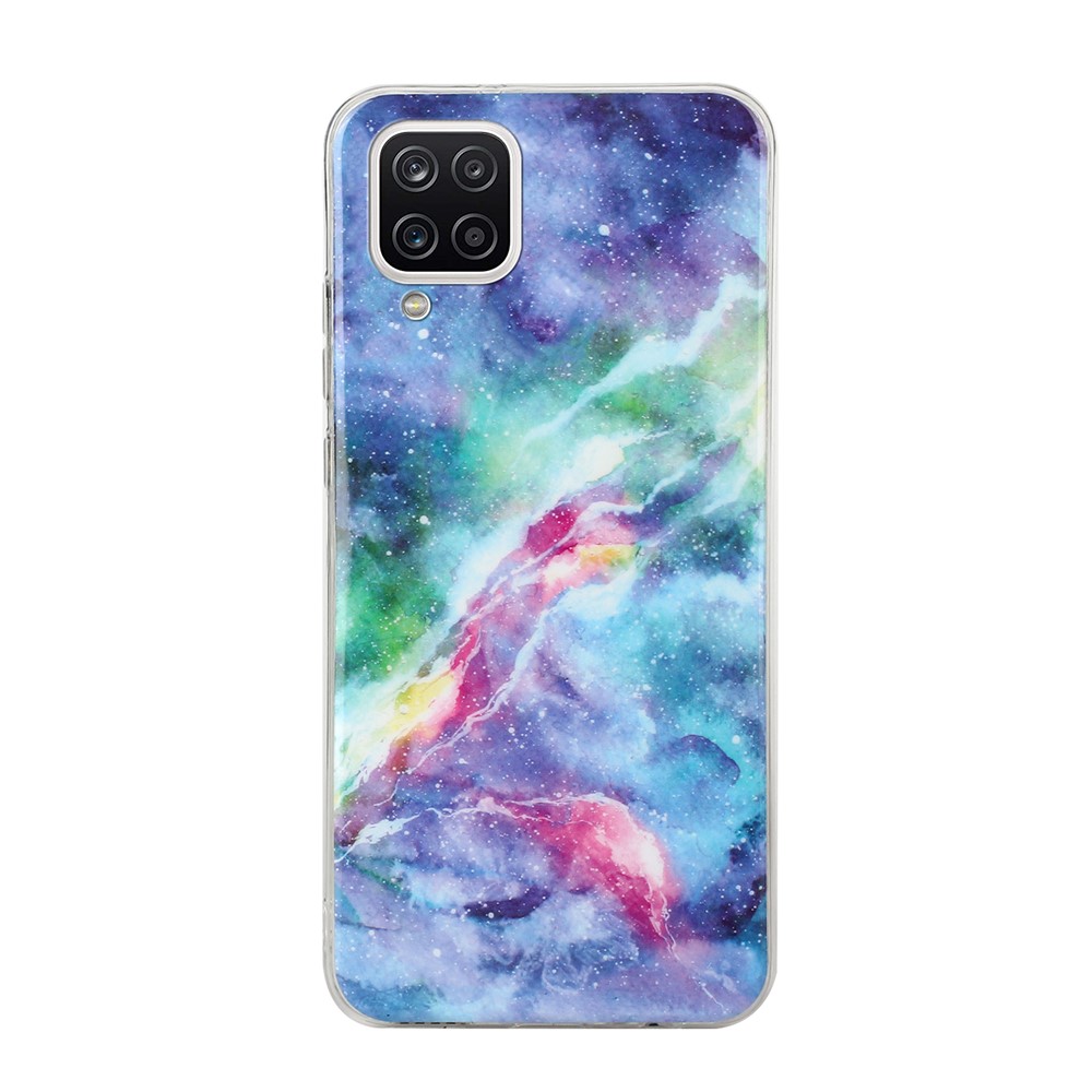 IMD Marble Pattern Printing Flexible TPU Soft Back Cover for Samsung Galaxy A12 - Blue Starry Sky-2