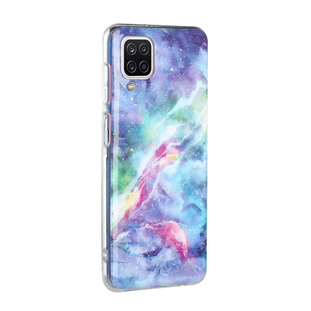 IMD Marble Pattern Printing Flexible TPU Soft Back Cover for Samsung Galaxy A12 - Blue Starry Sky-3