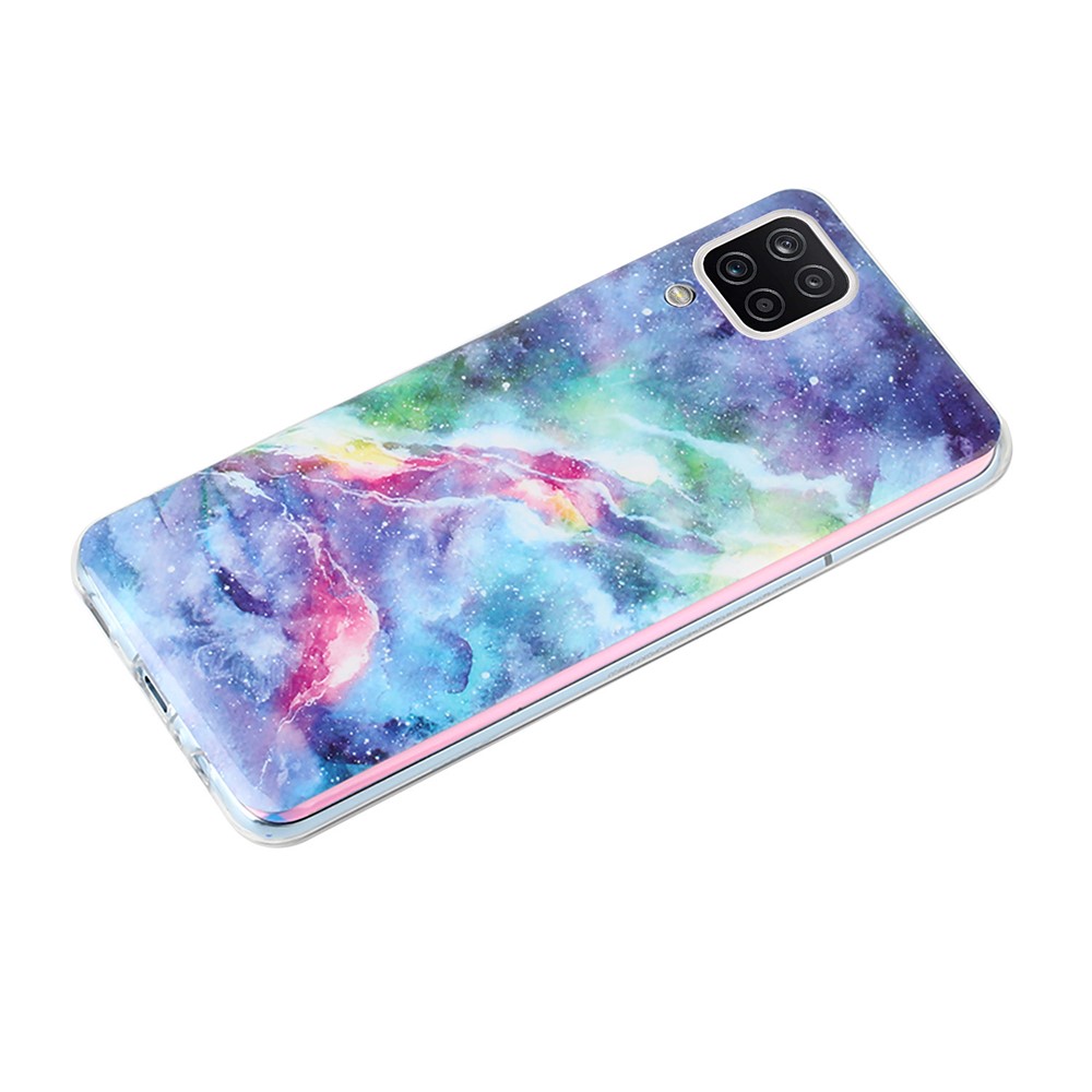 IMD Marble Pattern Printing Flexible TPU Soft Back Cover for Samsung Galaxy A12 - Blue Starry Sky-4